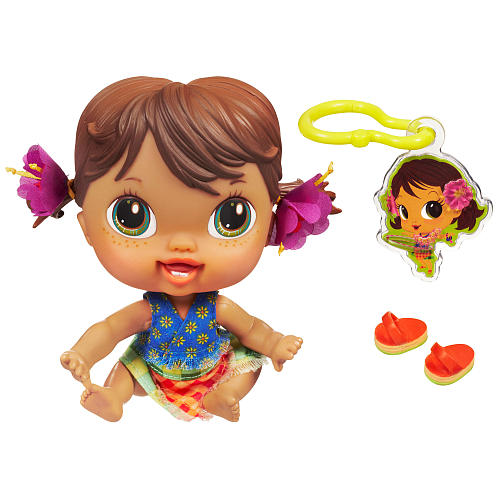 <span id="lblLDesc"><br>Your Crib Life Doll - Hailey Hula doll likes hula 
dancing and traveling and she especially likes you! Help her practice 
some cool hula moves. Then take her along to meet some of your friends, 
or help her plan an imaginary trip with some of her own CRIB LIFE 
CUTIES™ friends (sold separately).<br><br>Sweet, rockin baby doll is 
ready to be friends! Her charm hides an online code that brings you a 
whole new world of fun. Includes doll, outfit, charm, online code, and 
mini book.<br><br></span><span id="lblGDesc"><span id="lblGDesc"><span style="font-weight: bold;">Why Savvy Auntie Loves It: </span> We are simply mad for the new Crib Life baby dolls 
from Hasbro. These arent just any baby dolls - the world is their 
playpen. For your little fashioNieceta, of course! </span></span><br><br><a name="" target="" classname="" class="" href="/giftview1.aspx?Id=1989&Name=Crib+Life+Doll+-+Hailey+Hula">Click here to get this gift!<br></a><br><br><br>