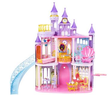 The Disney Princess Dollhouse is the quintessential princess castle that your little girl will love. With three stories, themed rooms and over 50 play pieces, this castle will bring her favorite fairytales to life.<br><br>Disney Princess Dollhouse: Areas of play: Tianas kitchen, Belles dining room, Jasmines magic carpet elevator, Ariels under the sea bathroom, Snow Whites vanity room, Sleeping Beautys bedroom, Cinderellas stair case.  Dolls sold separately<br><br><span style="font-weight: bold;">Why Savvy Auntie Loves It: </span><span id="lblGDesc">The ultimate castle is the ultimate gift for your little princess!<br><br><a name="" target="" classname="" class="" href="/giftview1.aspx?Id=2011&Name=Disney%20Princess%20Castle%20Dollhouse:%20Ultimate%20Dream%20Castle">Click Here To Get This Gift<br></a><br></span>