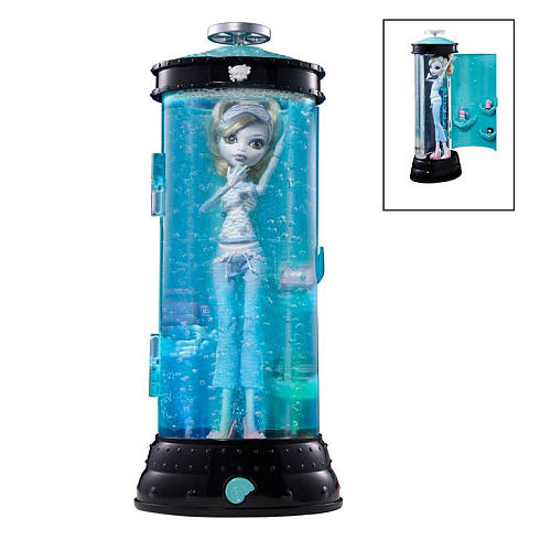 <span id="lblLDesc"><br>After a long week at school, Lagoona is dead tired 
and in need of a some rest and relaxation, Lagoona uses her hydration 
station to re-moisturize. The Monster High Lagoonas Hydration Station 
also doubles as a night light and room décor for girls room! The Monster
 High Lagoonas Hydration Station features 3 different modes of lights 
and bubbles for a cool underwater room effect. Includes hydration 
station, Lagoona blue doll with eye mask, her pet neptuna and 
accessories.<br><br>The teenage children of the legendary monster 
menaces have gathered together under one roof...to attend high school at
 Monster High! These girls are wild, theyre fierce, and theyre totally
 trendy. Theyve left their parents outdated haunting habits behind to 
form a killer style all their own. When you see them, youll just have 
to gasp "Drop dead...gorgeous!"<br><br><span style="font-weight: bold;">Why Savvy Auntie Loves It: </span></span><span id="lblGDesc">Lagoona takes Monster High Dolls to a whole new 
level with her Hydration Station. Shes one of the coolest new dolls of 
the series!<br><br><a name="" target="" classname="" class="" href="/giftview1.aspx?Id=2106&Name=Monster+High+Lagoona%27s+Hydration+Station+&+Doll">Click here to get this gift!</a><br></span>