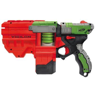 <span id="lblGDesc">What They Say:  <br>Having enough ammo on hand can mean the difference between winning and losing when it comes to NERF blaster missions. The VORTEX VIGILON disc blaster holds up to 5 long-range discs, and its built-in clip drops down at the touch of a button. Simply release the clip, reload your discs and reengage the clip for minimum rearming time and maximum blasting action!<br><br>Offering long-range, high-powered disc-blasting technology, NERF VORTEX blasters hurl ultra-distance discs for the ultimate battle experience! >> Why Savvy Auntie Loves It: The Nerf Vortex Nitron series is everything your 
nephew (or niece) loves about Nerf. We suggest you get two, one for him,
 one for you, so you can play together. </span><span id="lblGDesc"> FIND IT IN THE GIFTS SECTION<br></span>